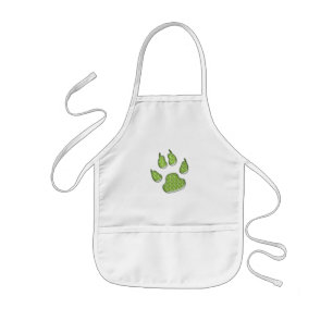 dog paw print kids apron