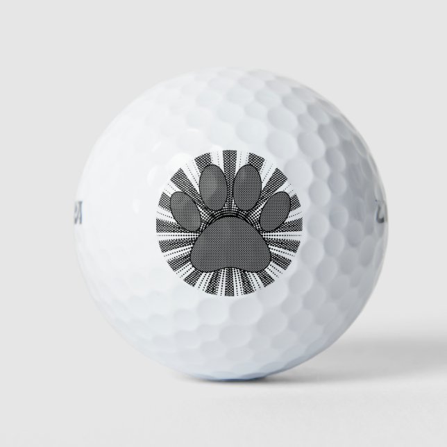 Dog Paw Print Manga Style Golf Balls (Front)