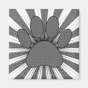 Dog Paw Print Manga Style Magnet