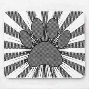 Dog Paw Print Manga Style Mouse Mat