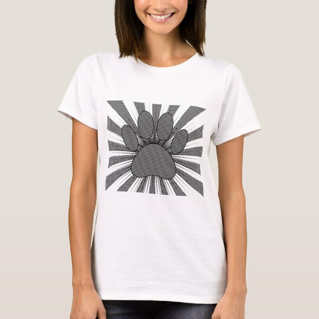 Dog Paw Print Manga Style T-Shirt (Front)
