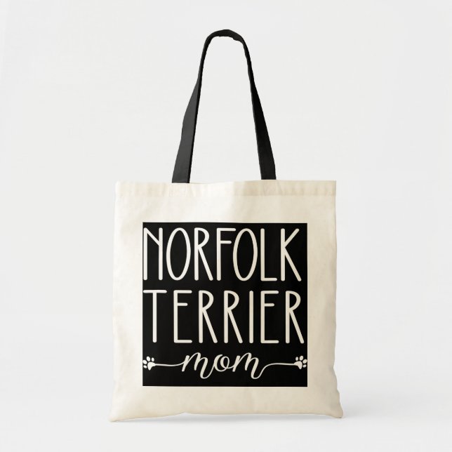 Dog Paw Print Norfolk Terrier Mom  Tote Bag (Front)