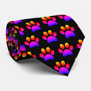 Dog Paw Print Pattern  Tie