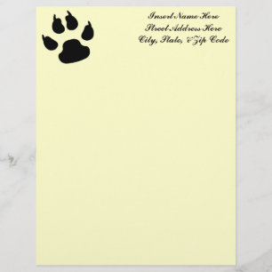 Dog Paw Print Personalized Letterhead