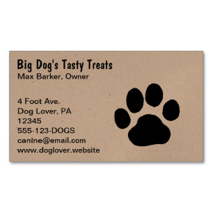 Dog Paw Print Pet Services Animal Care Magnetic Business Card