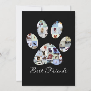 Dog Paw Print Photo Canvas,  Custom Dog Canvas  Thank You Card