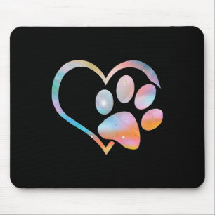 Dog Paw Print Psychedelic Tie Dye English Bulldog Mouse Mat