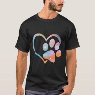 Dog Paw Print Psychedelic Tie Dye English Bulldog T-Shirt