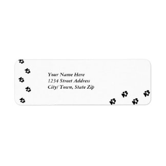 Dog Paw Print Return Address Label