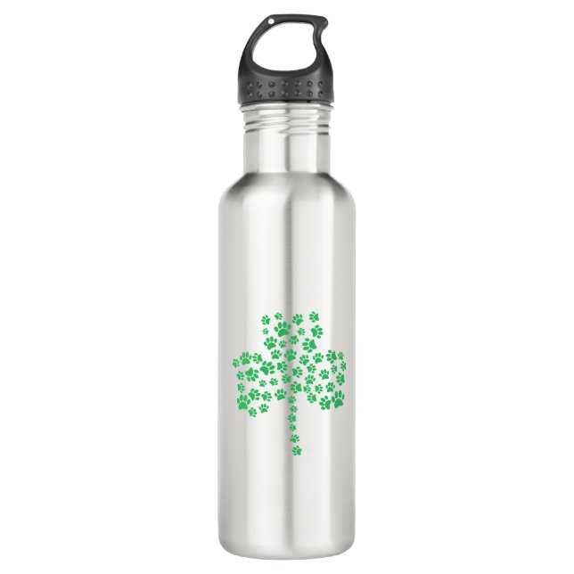 Dog Paw Print Shamrock 710 Ml Water Bottle (Front)