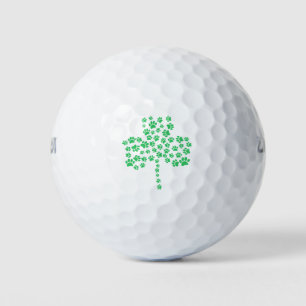 Dog Paw Print Shamrock Golf Balls