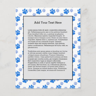 Dog Paw Print Simple Animal Lover Cute Puppies Flyer