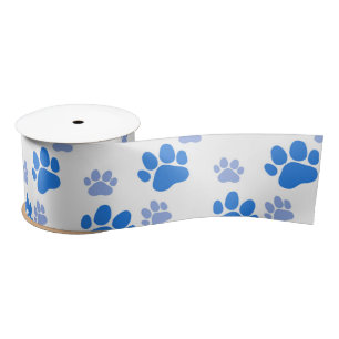 Dog Paw Print Simple Animal Lover Cute Puppies Satin Ribbon