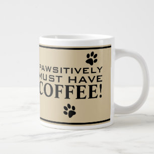 Dog Paw Print Typography Coffee Lover's Speciality Large Coffee Mug