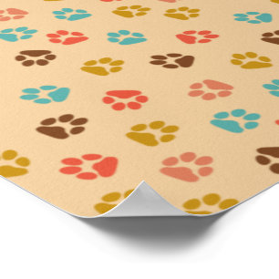 Dog Paw Print Vintage Colour Animal Lover