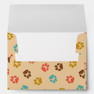 Dog Paw Print Vintage Colour Animal Lover Envelope