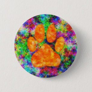 Dog Paw Print Watercolor 6 Cm Round Badge