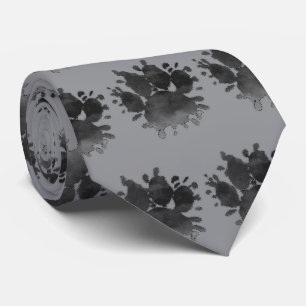 Dog Paw Print Watercolor Canine Paw Gray Tie