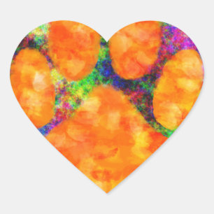 Dog Paw Print Watercolor Heart Sticker