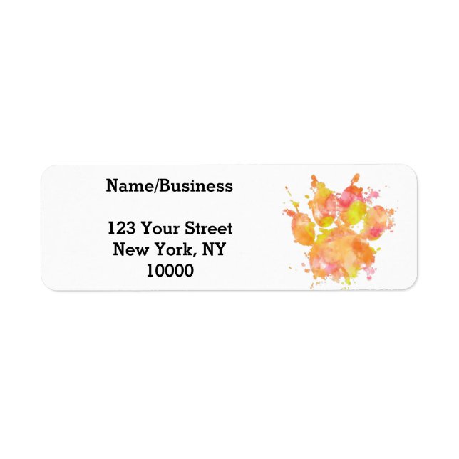 Dog Paw Print Watercolor Painting Custom (Front)