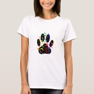 Dog Paw Print With Confetti And Streamer T-Shirt