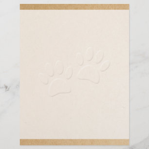 Dog Paw Print With Embossed Effect Custom Letterhead