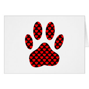Dog Paw Print With Hearts