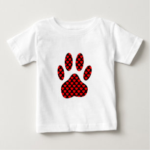 Dog Paw Print With Hearts Baby T-Shirt
