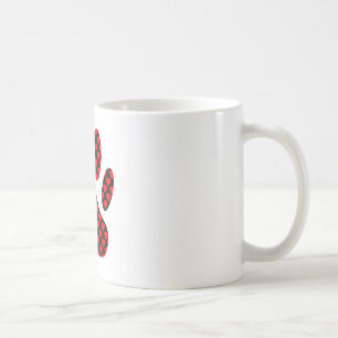 Dog Paw Print With Hearts Coffee Mug