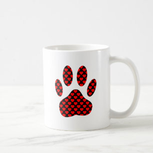 Dog Paw Print With Hearts Coffee Mug