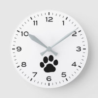 Dog Paw Print with Hours and Minutes