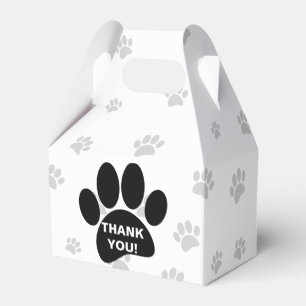 Dog Paw Print With Thank You Message Favour Box