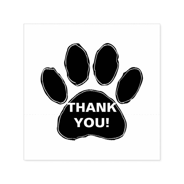 Dog Paw Print With Thank You Message Self-inking Stamp (Design)