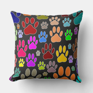 Dog Paw Prints All Over Cushion