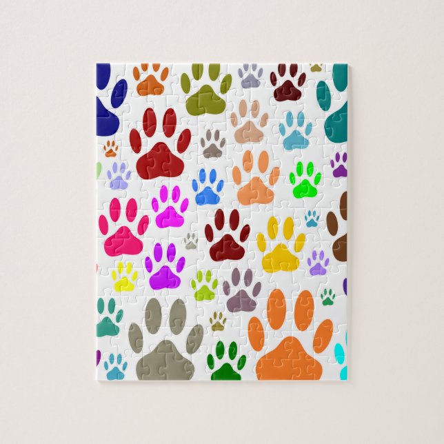 Dog Paw Prints All Over Jigsaw Puzzle (Vertical)
