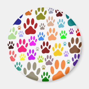 Dog Paw Prints All Over Magnet