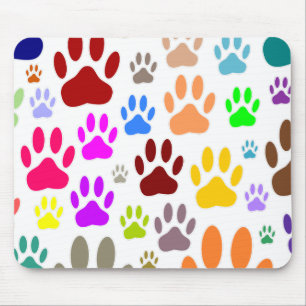 Dog Paw Prints All Over Mouse Mat