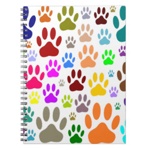Dog Paw Prints All Over Notebook