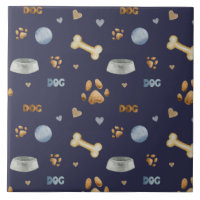 Dog Paw Prints and Bones Cute