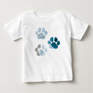 Dog Paw Prints - Beach Waves and Sand Baby T-Shirt