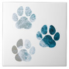 Dog Paw Prints - Beach Waves and Sand Beach