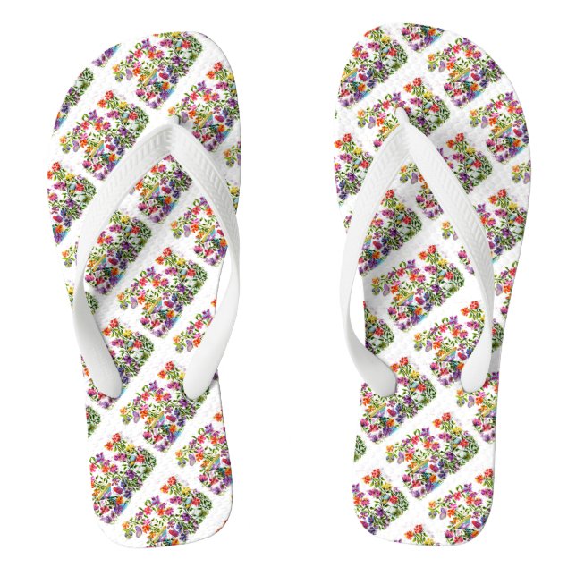 DOG PAW PRINTS BIRD BATH FLIP FLOPS (Footbed)
