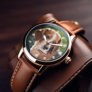 Dog Paw Prints Custom Photo Watch