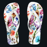DOG PAW PRINTS FLIP FLOPS<br><div class="desc">DOG PAW PRINTS – colourful delicate flowers and butterflies painted using my dog’s paws dipped in non-toxic watercolor paints – share your love of dogs with family and friends, young and old, on any occasion, any celebration, any holiday. Make your personal Gift Giving with style and love. Be as original...</div>