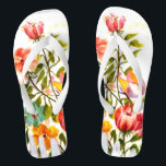 DOG PAW PRINTS FLOWER GARDEN FENCE FLIP FLOPS<br><div class="desc">DOG PAW PRINTS – colourful delicate flowers and butterflies painted using my dog’s paws dipped in non-toxic watercolor paints – share your love of dogs with family and friends, young and old, on any occasion, any celebration, any holiday. Make your personal Gift Giving with style and love. Be as original...</div>