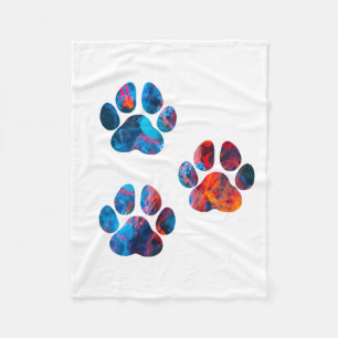 Dog Paw Prints - Ink in Water Fleece Blanket