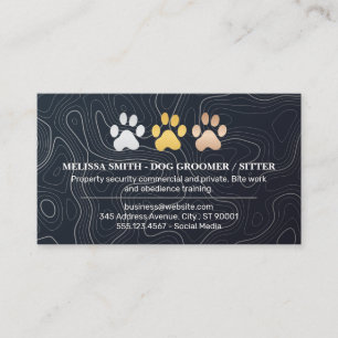 Dog Paw Prints Logo Business Card