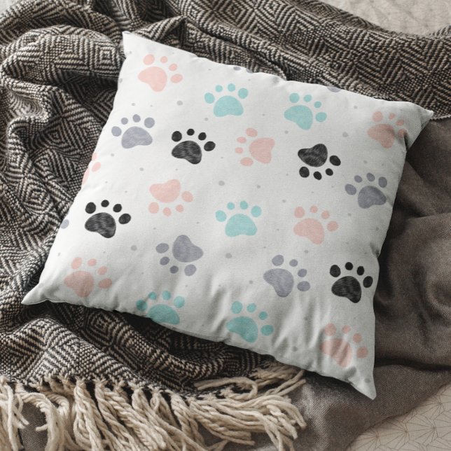 Dog paw prints pattern cushion (Creator Uploaded)