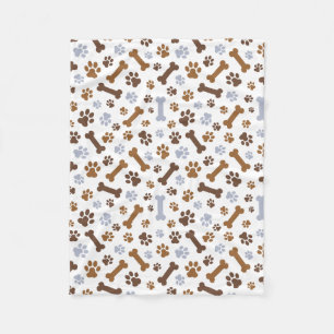 Dog Paw Prints Pattern Fleece Blanket