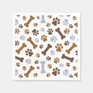 Dog Paw Prints Pattern Napkin